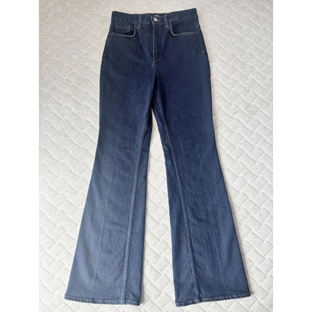 Theory Demitria D Jeans Womens 29 Blueโ High Rise Flare Stretch Dark Wash Denim